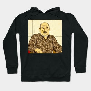 Asian painting. An elderly bearded man looking at camera Hoodie